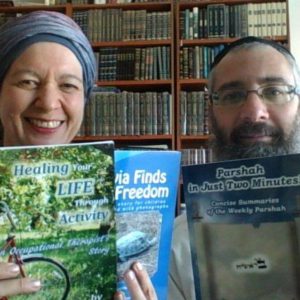 Reb Eliyahu and Shoshanah Shear with 3 of our books