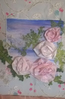3D abstract picture of roses on canvas