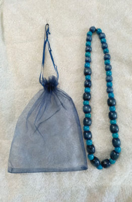 Turquoise and Blue Wooden Bead Necklace