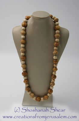 Brown and Beige Wooden Necklace