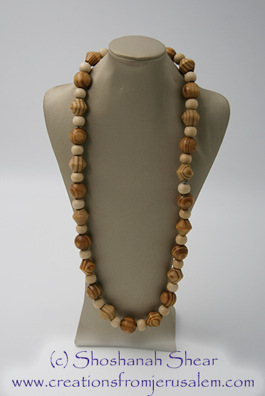 Brown and Beige Wooden Necklace