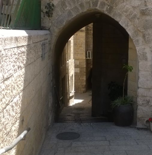 Door and archway in old city of Jerusalem