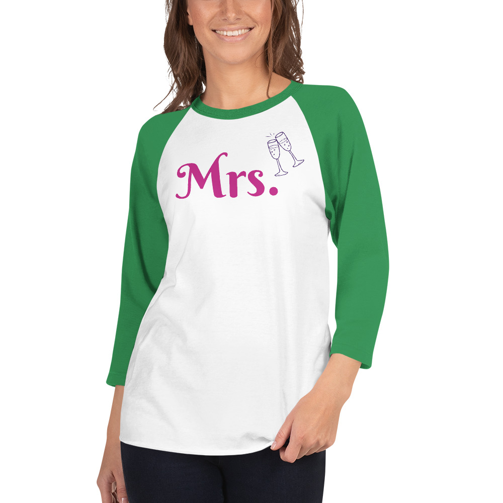 3/4 Sleeve Raglan Shirt with test "Mrs"