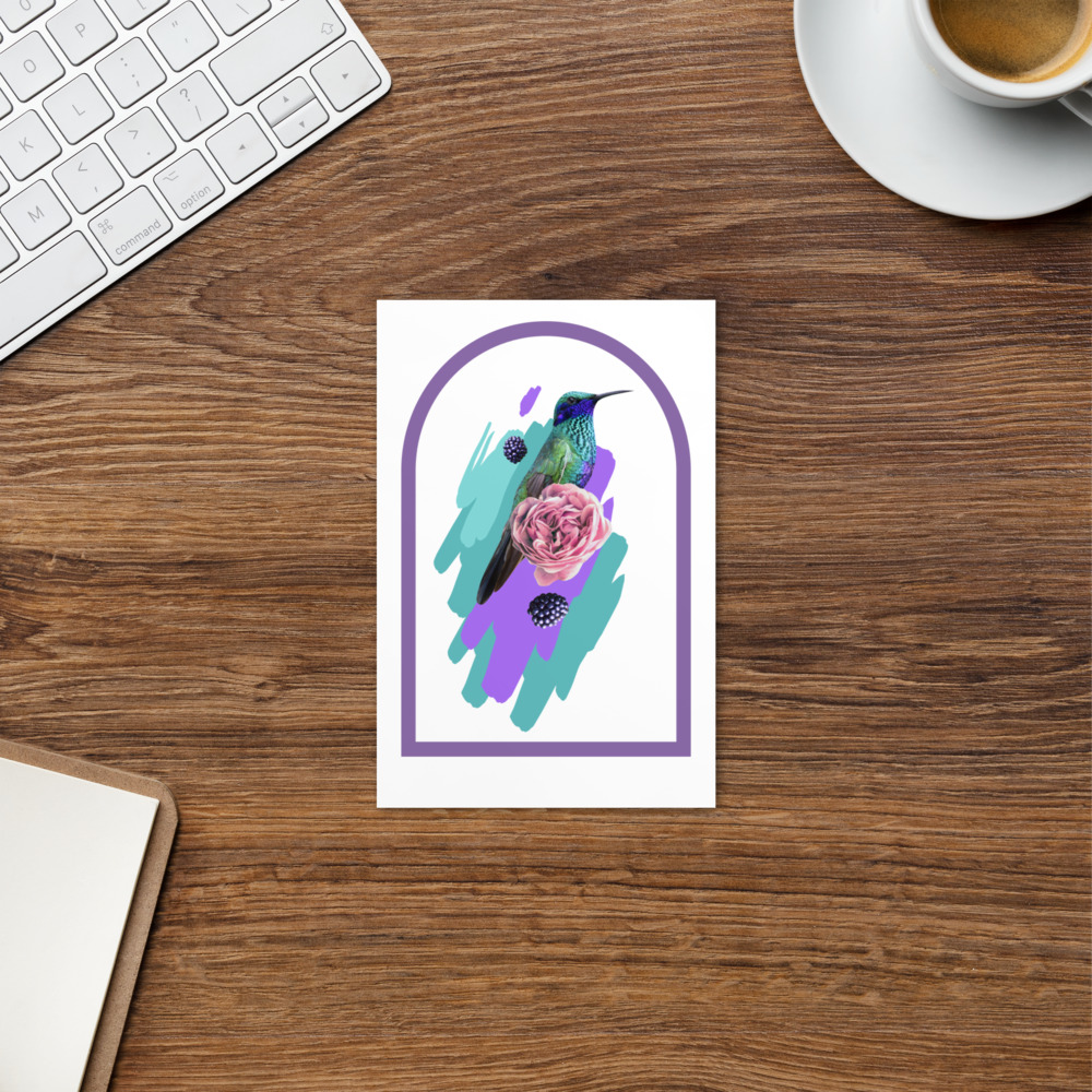 Bird and flower greeting card