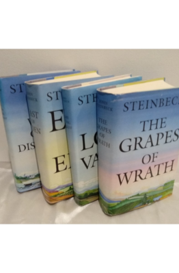 four john steinbeck books at angle