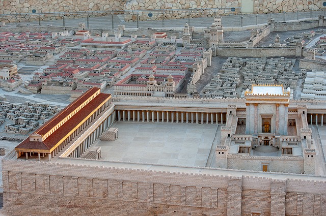 Part of the model of the holy Temple and Jerusalem
